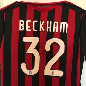 Vintage David Beckham Soccer Jersey AC Milan